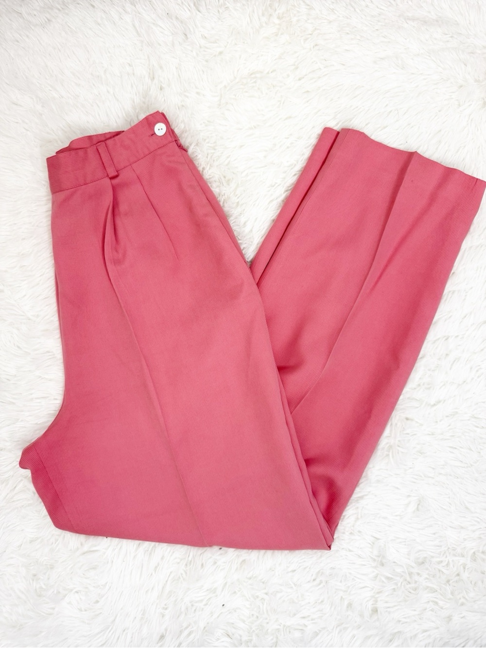 Talbots Vintage Silk Pants Size 10 Pink Pleated High Rise Lined Trousers